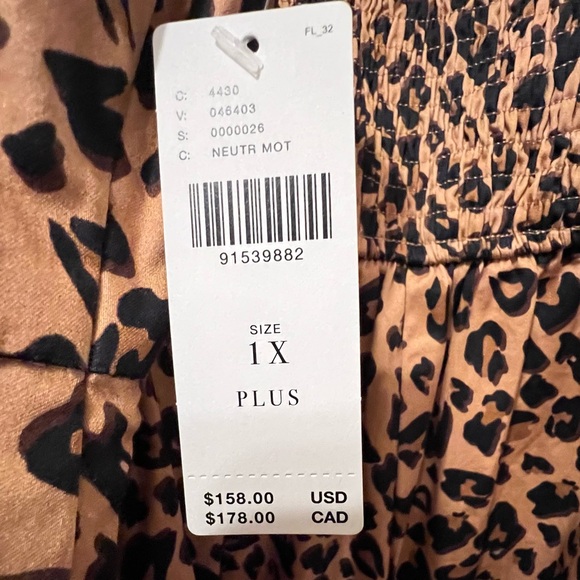 ROMPER - ANTHROPOLOGY HUTCH BANDEAU ROMPER  PLUS SIZE 1X Leopard print - Picture 3 of 16